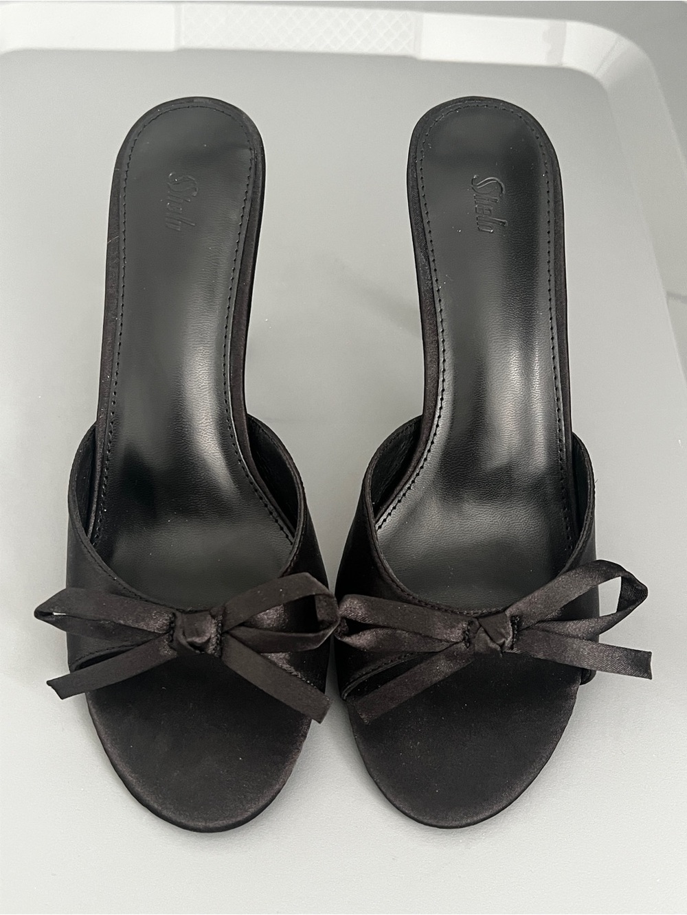 SHEIN Black Bow-Accent Kitten Heel Mules - Picture 2 of 4